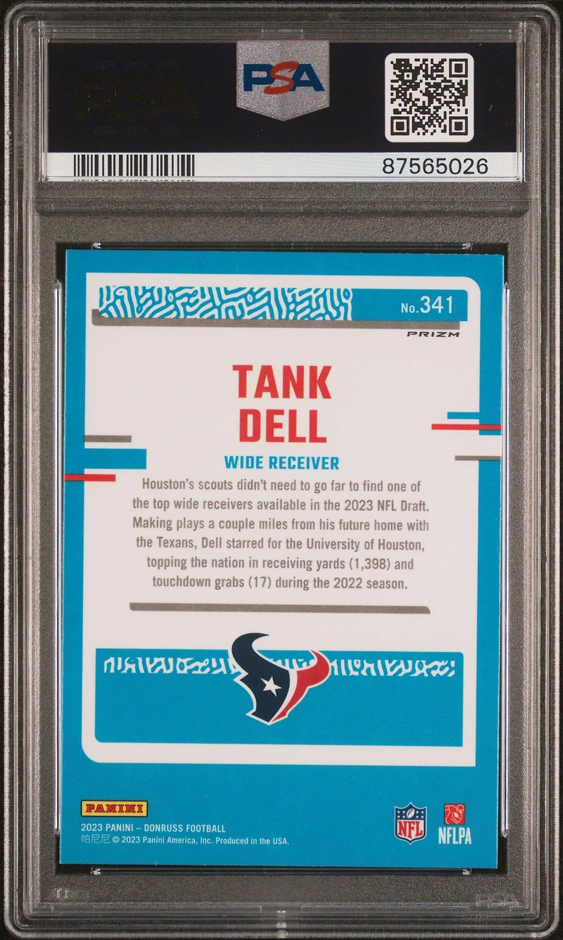 2023 Panini Donruss 341 Tank Dell Optic Preview-blue Scope PSA 10
