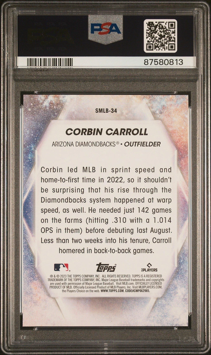 2023 Topps Stars Of Mlb Smlb34 Corbin Carroll Series 2 PSA 10