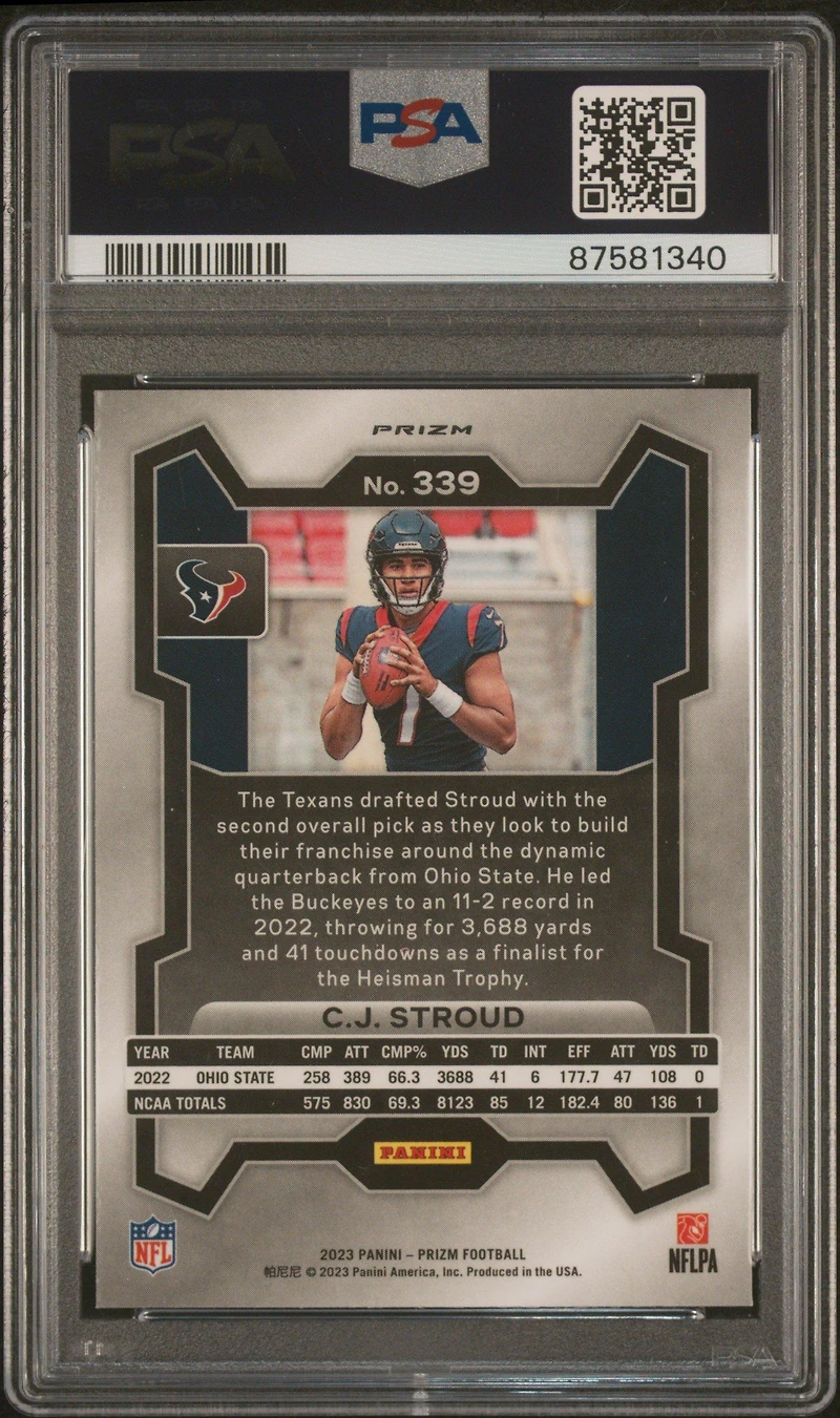 2023 Panini Prizm 339 Cj Stroud Disco Prizm PSA