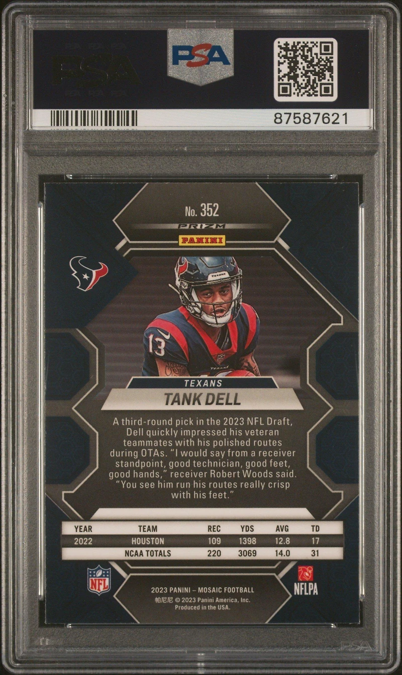 2023 Panini Mosaic 352 Tank Dell Camo Pink PSA 10