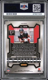 2023 Panini Prizm 305 Bijan Robinson Silver Prizm PSA