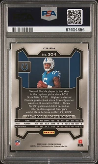 2023 Panini Prizm 304 Anthony Richardson Variation-no Huddle PSA 10