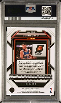 2022 Panini Prizm 140 Devin Booker Red Fast Break PSA 10
