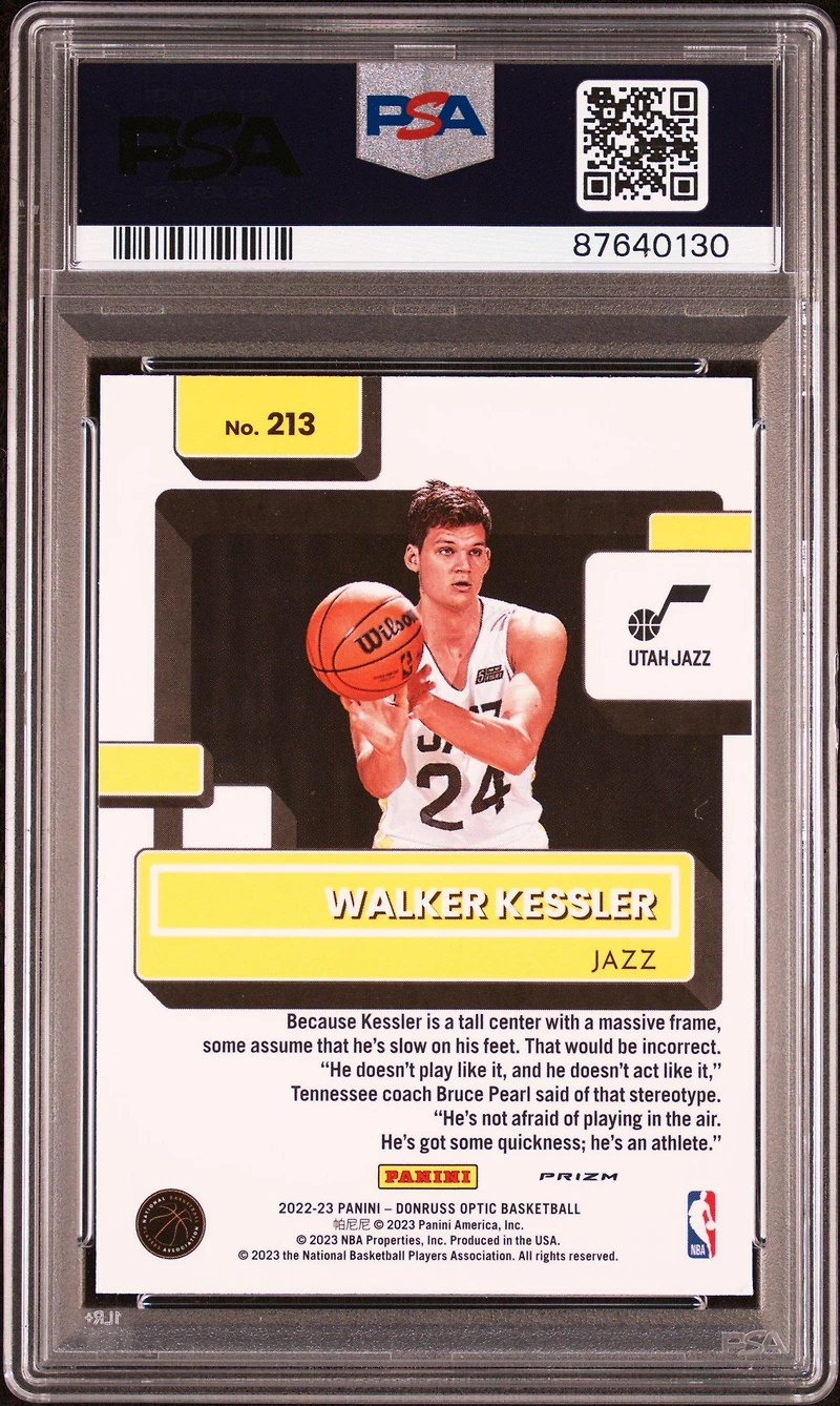 2022 Panini Donruss Optic 213 Walker Kessler Choice PSA 10