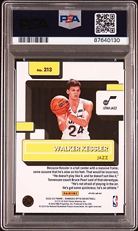 2022 Panini Donruss Optic 213 Walker Kessler Choice PSA 10
