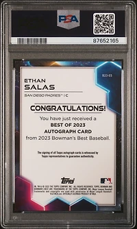 2023 Bowman's Best Best Of 2023 Autographs B23es Ethan Salas PSA 10