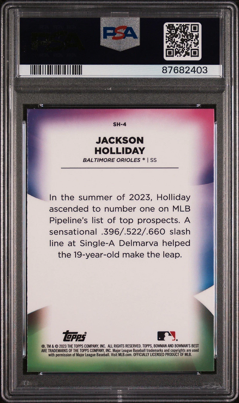 2023 Bowman's Best Shellacked Sh4 Jackson Holliday PSA 10
