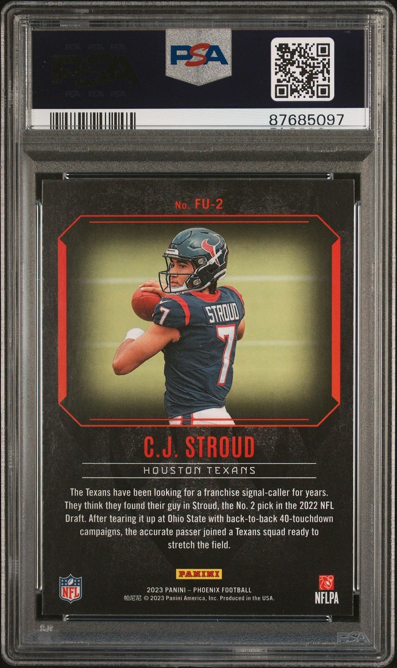 2023 Panini Phoenix Fired Up Fu2 Cj Stroud PSA 10