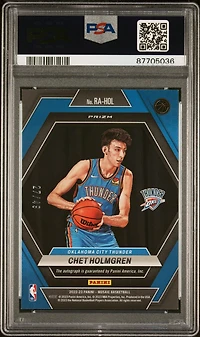 2022 Panini Mosaic Rookie Autographs Mosaic Rahol Chet Holmgren Blue PSA 9