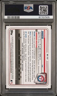 2020 Bowman Draft Chrome Sapphire Edition Bd167 Thomas Saggese PSA 10