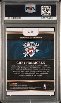 2022 Panini Select Select Future 11 Chet Holmgren PSA 10