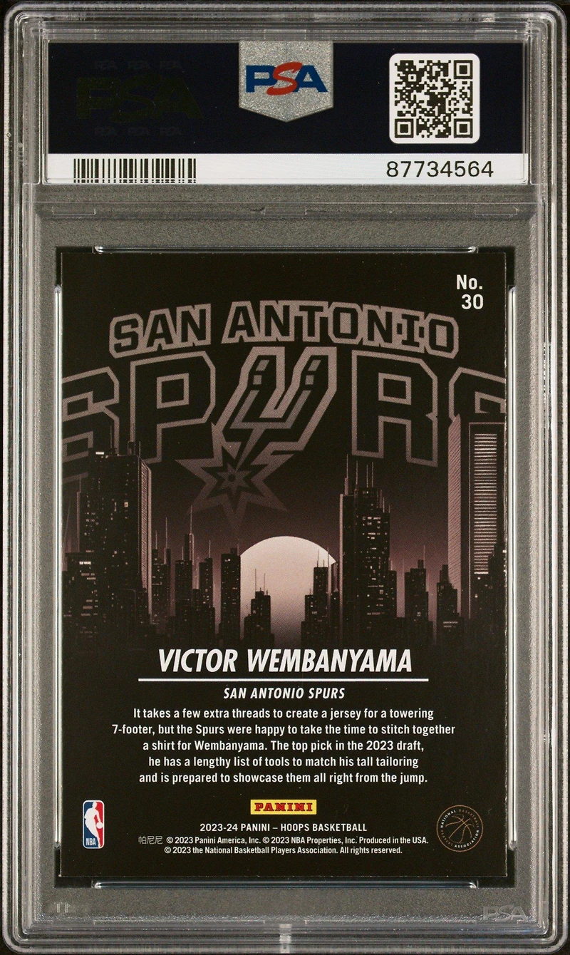 2023 Panini Nba Hoops City Edition 30 Victor Wembanyama Holo PSA 9