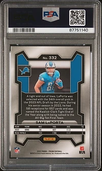 2023 Panini Prizm 332 Sam Laporta PSA 10