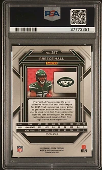 2022 Panini Prizm 317 Breece Hall Red Sparkle PSA 10