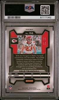 2023 Panini Prizm 156 Drue Tranquill Red Shimmer PSA 10