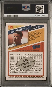 1993 Topps Pre-production 179 Ken Griffey Jr. PSA 10