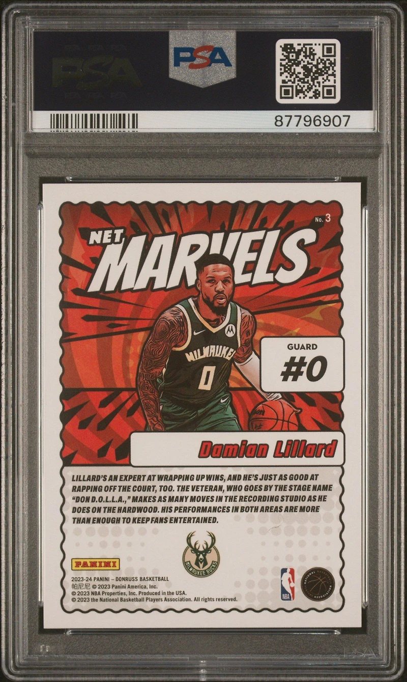 2023 Panini Donruss Net Marvels 3 Damian Lillard PSA 9