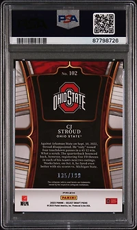 2023 Panini Select Draft Picks Cj Stroud PSA