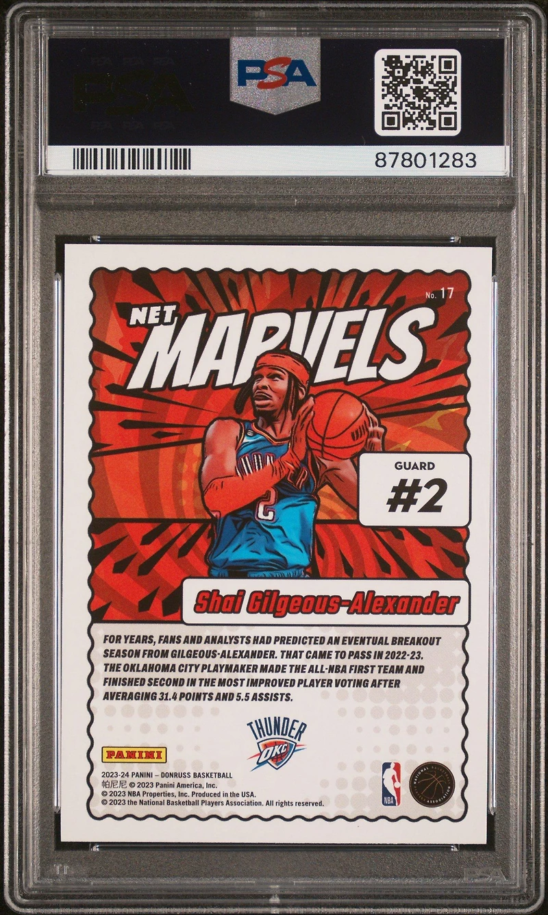 2023 Panini Donruss Net Marvels 17 Shai Gilgeous-alexander PSA 10