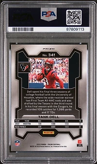 2023 Panini Prizm 341 Tank Dell Neon Green Pulsar PSA 10