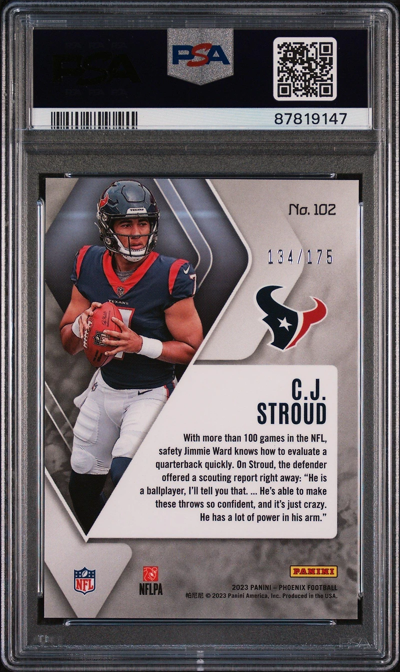 2023 Panini Phoenix 102 Cj Stroud PSA 10