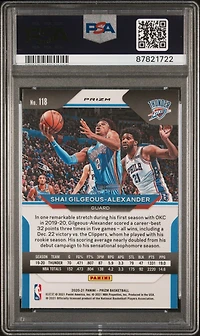 2020 Panini Prizm 118 Shai Gilgeous-alexander Green Ice PSA 10