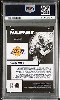 2022 Panini Donruss Net Marvels 3 Lebron James Press Proof Purple PSA 9