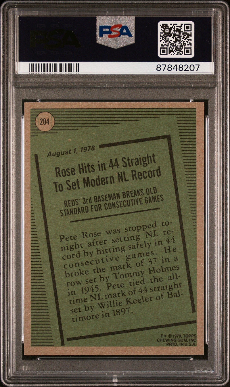 1979 Topps 204 Pete Rose PSA 8