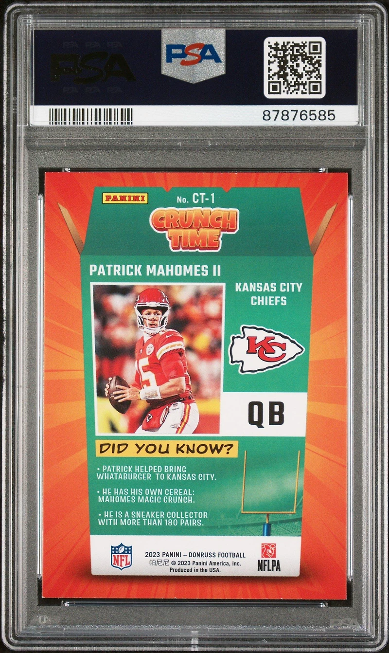 2023 Panini Donruss Crunch Time Ct1 Patrick Mahomes Ii PSA