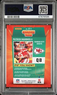 2023 Panini Donruss Crunch Time Ct1 Patrick Mahomes Ii PSA