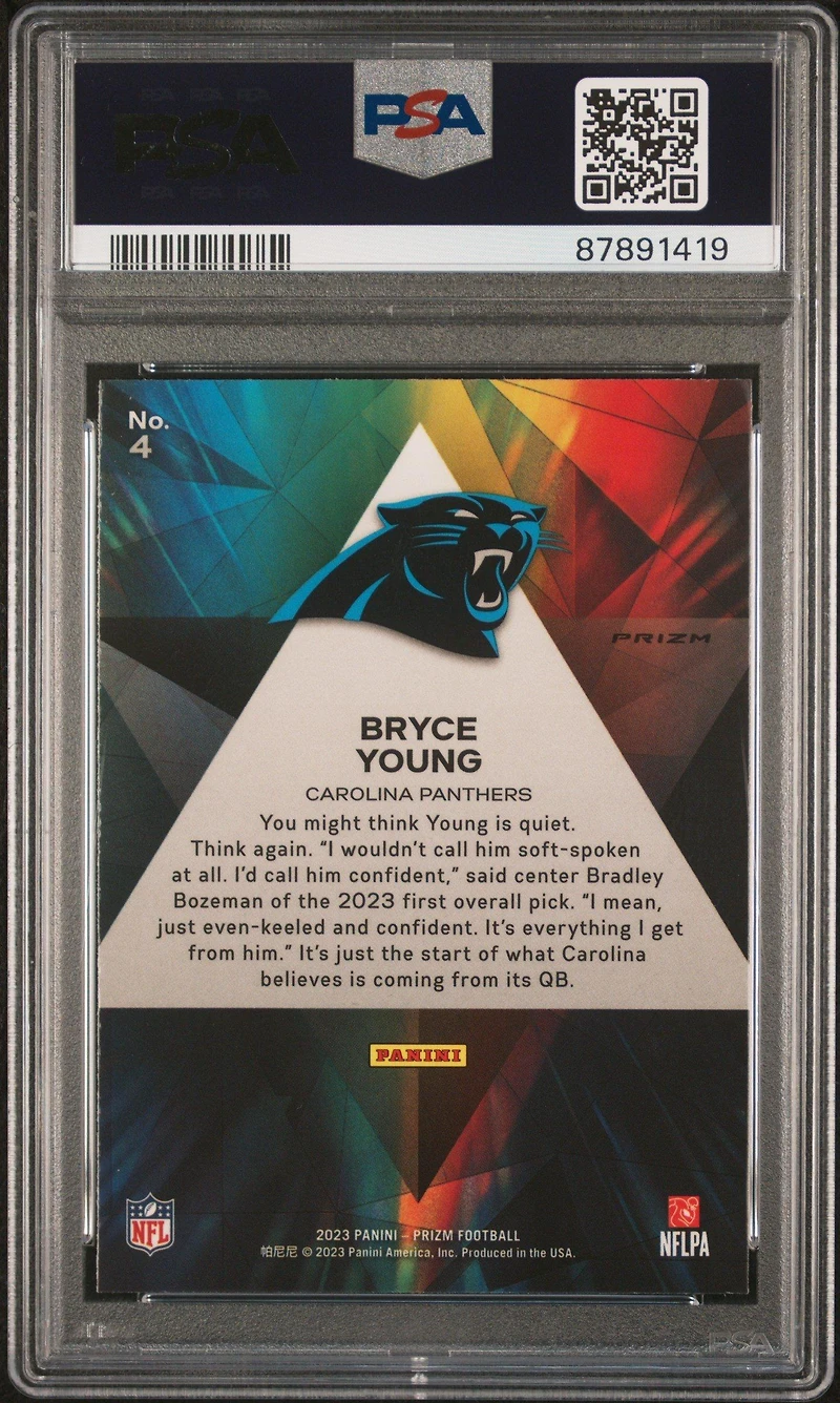 2023 Panini Prizm Prizmatic 4 Bryce Young PSA 10