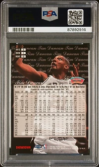 1997 Flair Showcase 5 Tim Duncan Row 1 PSA 9