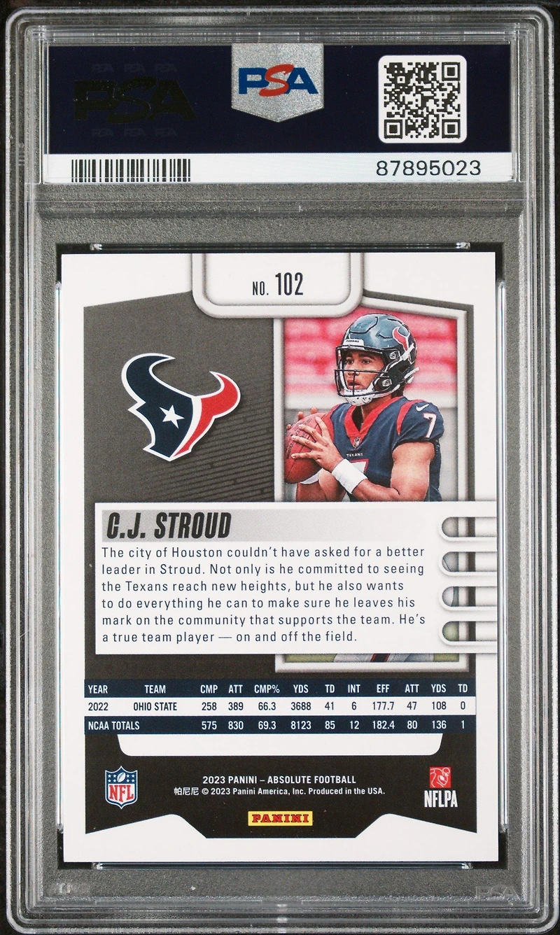 2023 Panini Absolute 102 Cj Stroud PSA