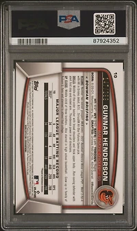 2023 Bowman Chrome 10 Gunnar Henderson Fuchsia Refractor PSA 10