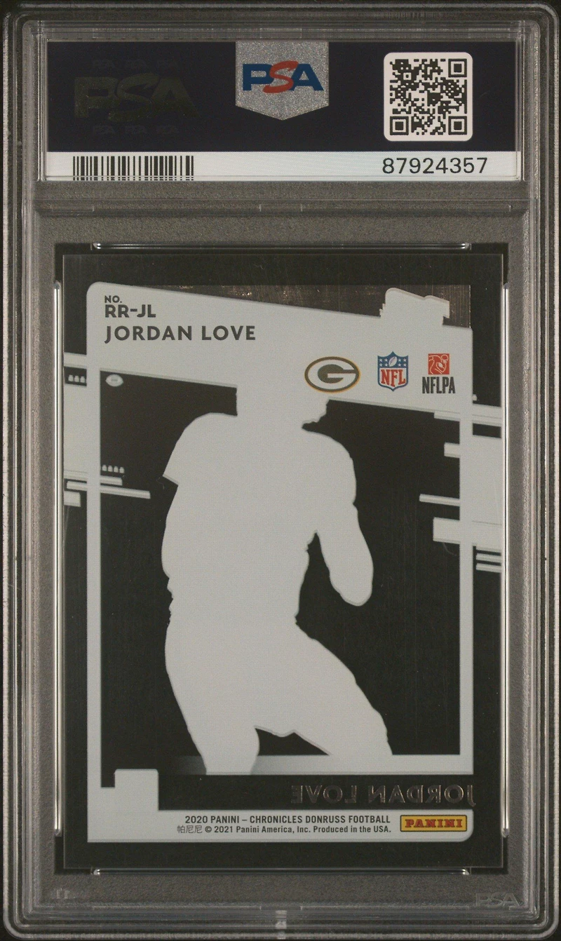 2020 Panini Chronicles Clearly Donruss Rated Rookies Rrjl Jordan Love PSA 9