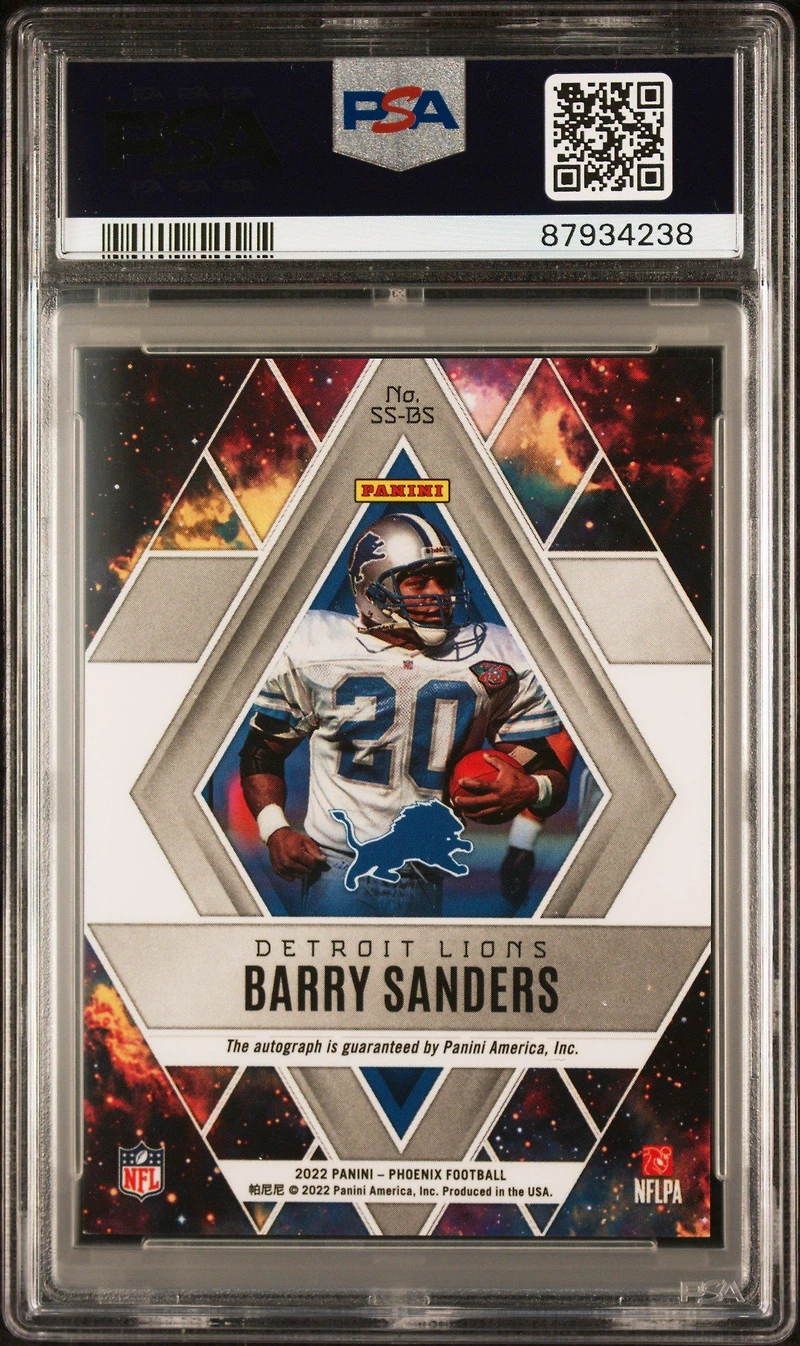 2022 Panini Phoenix Star Signs Ssbs Barry Sanders PSA 9