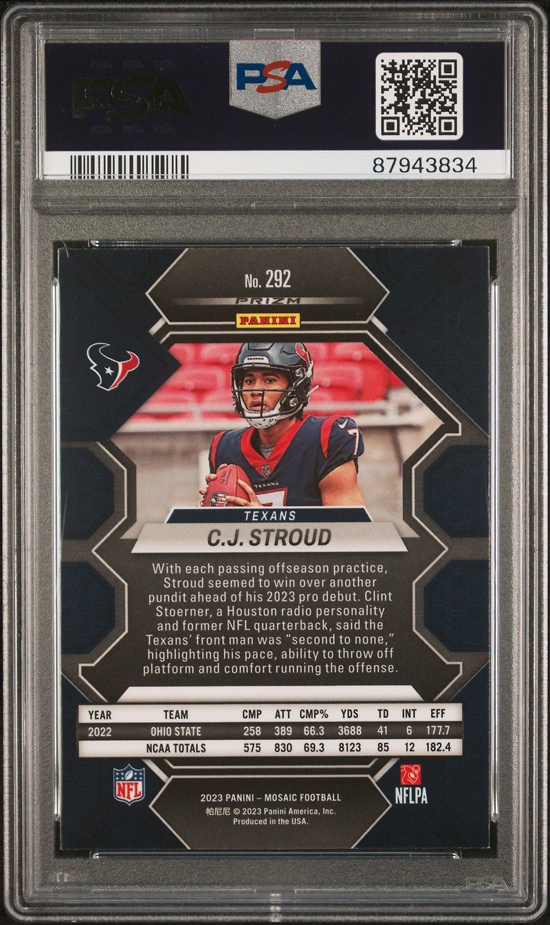2023 Panini Mosaic 292 Cj Stroud Mosaic PSA 9