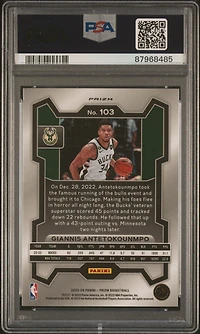 2023 Panini Prizm 103 Giannis Antetokounmpo Ice PSA 10