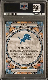 2023 Panini Mosaic Stained Glass Sg26 Jahmyr Gibbs PSA 10