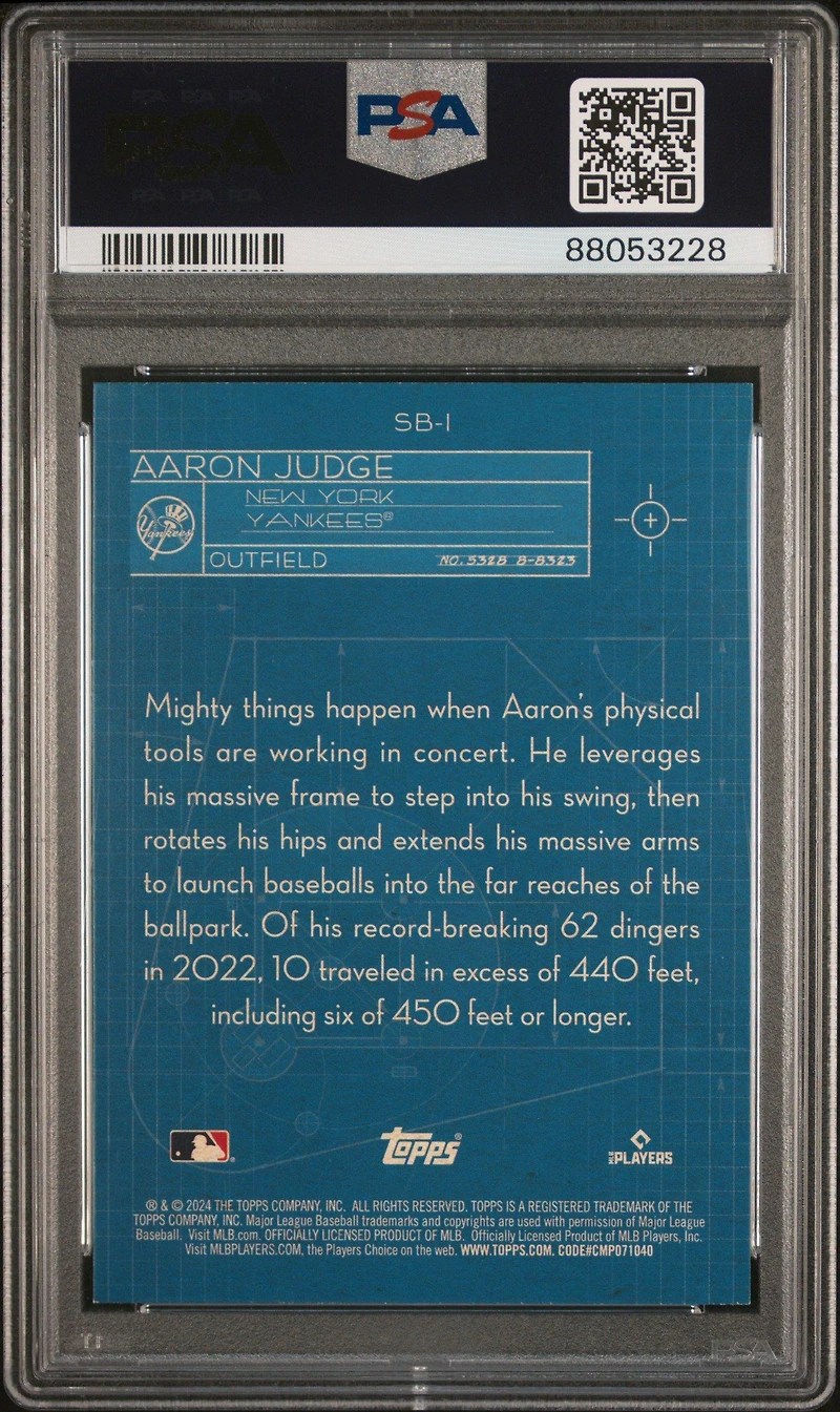 2024 Topps Superstar Blueprint Sb1 Aaron Judge PSA 9