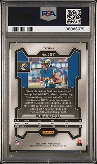 2023 Panini Prizm 357 Puka Nacua Ice PSA