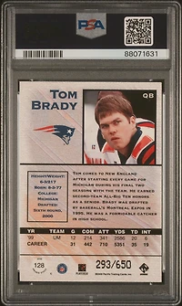 2000 Pacific Private Stock 128 Tom Brady Retail PSA 8