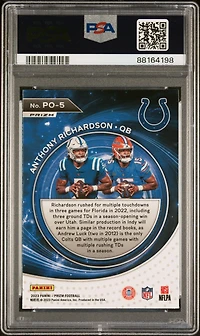 2023 Panini Prizm Portals Po5 Anthony Richardson Green Wave PSA 10