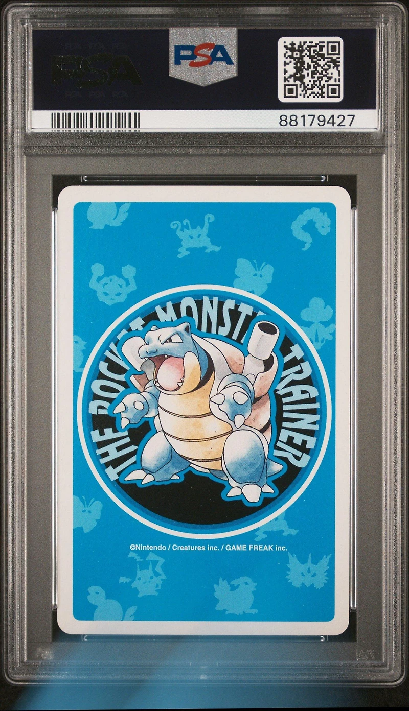 1998 Pokemon Blue Version Playing Cards 052 Meowth Queen Of Spades PSA 9