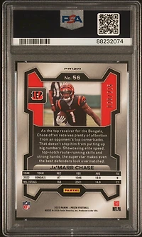 2023 Panini Prizm 56 Ja'marr Chase Purple Ice PSA 10