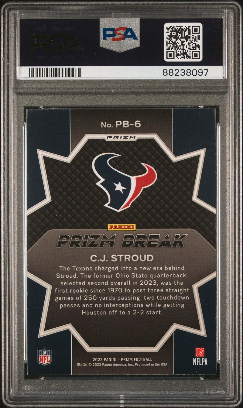2023 Panini Prizm Prizm Break Pb6 Cj Stroud Green Wave PSA 10