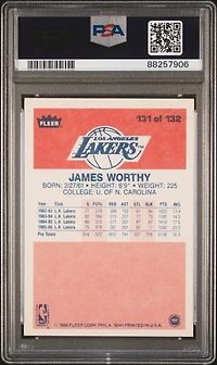 1986 Fleer 131 James Worthy PSA 8