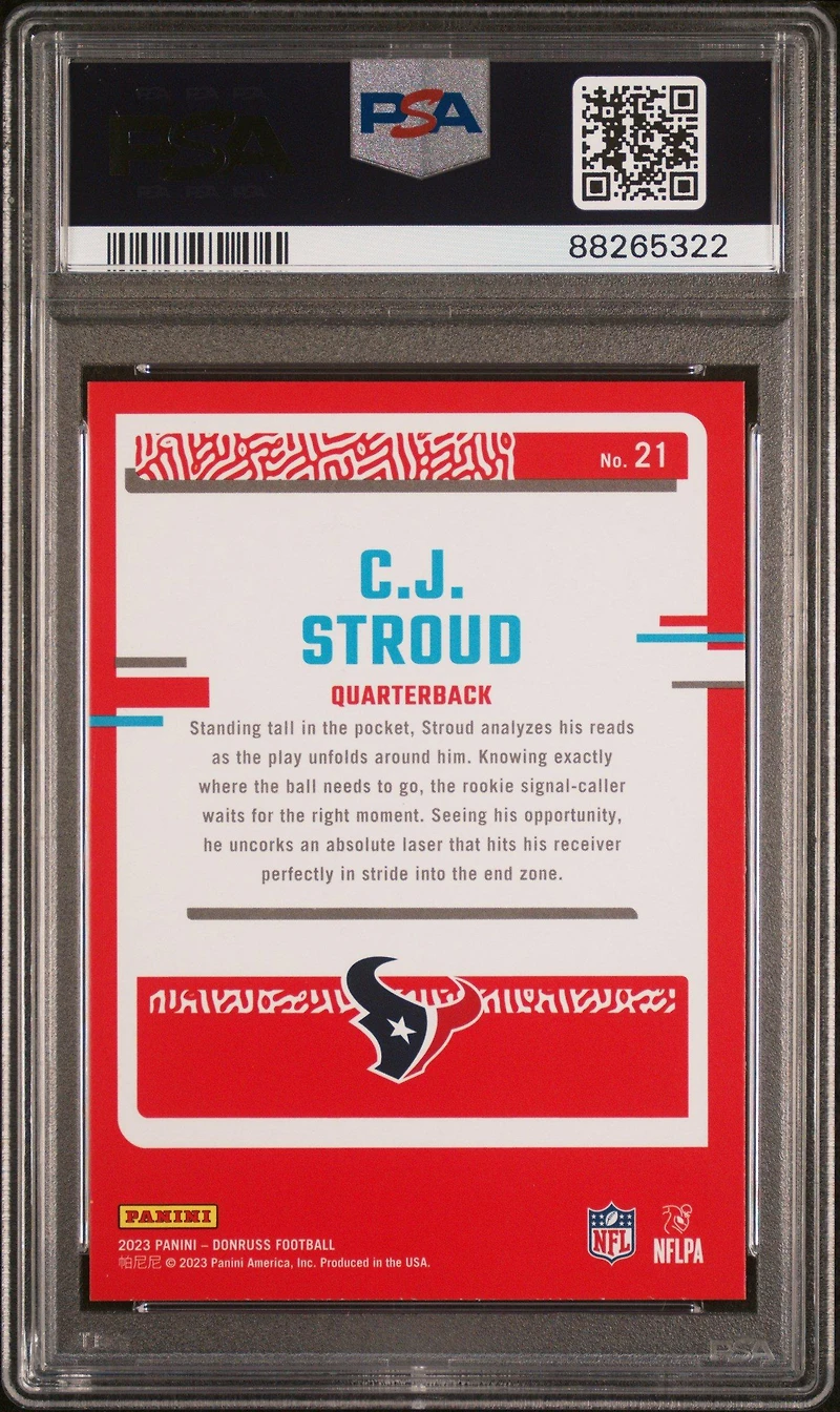 2023 Panini Donruss The Rookies 21 Cj Stroud PSA 9