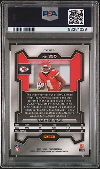 2023 Panini Prizm 350 Rashee Rice Black & Red Checker PSA 9