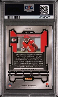 2023 Panini Prizm 350 Rashee Rice Neon Green Pulsar PSA 9